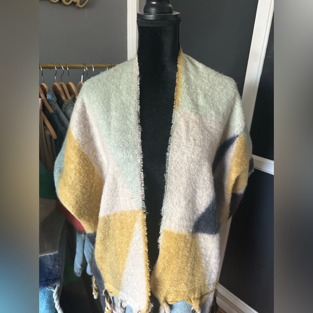 COLORFUL Geometric Long Cardigan